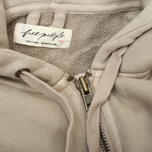 Free People Redwood Cardi Jacket Hoodie Top Soft Cotton Zip-up Slouchy S 283974 - Picture 11 of 12